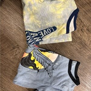 SO Blue and Yellow Ringer Tee
